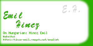 emil hincz business card